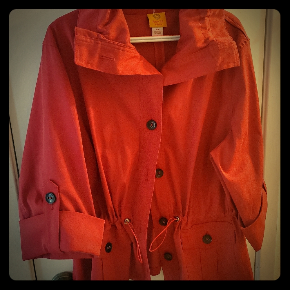 Red Ruby Short Trench Coat